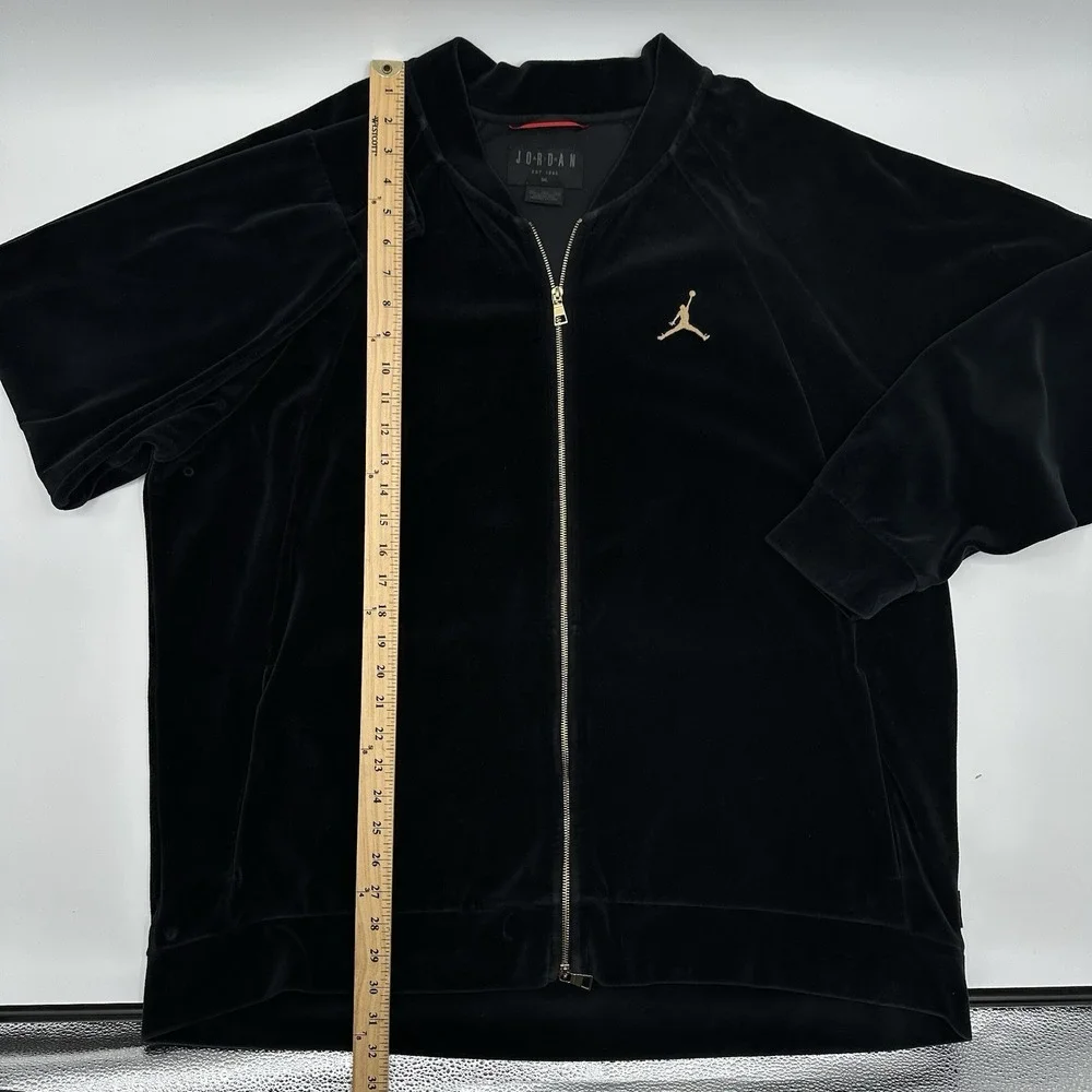 Nike Air Jordan Track Jacket Mens XXXL 3XL Black Jumpman Velour ZipUp AH2357-010